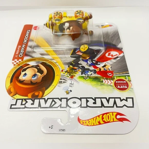 Hot Wheels Mario Kart TANOOKI MARIO Nintendo Die-Cast 1/64 Scale NIB - Picture 3 of 8